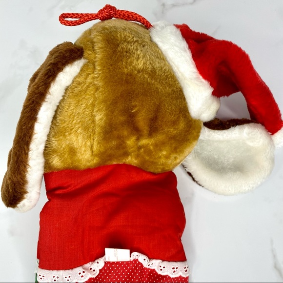 Vintage Smithy BASSET HOUND Dog Christmas Stocking Plush Quilted Patchwork 23” - Picture 8 of 12